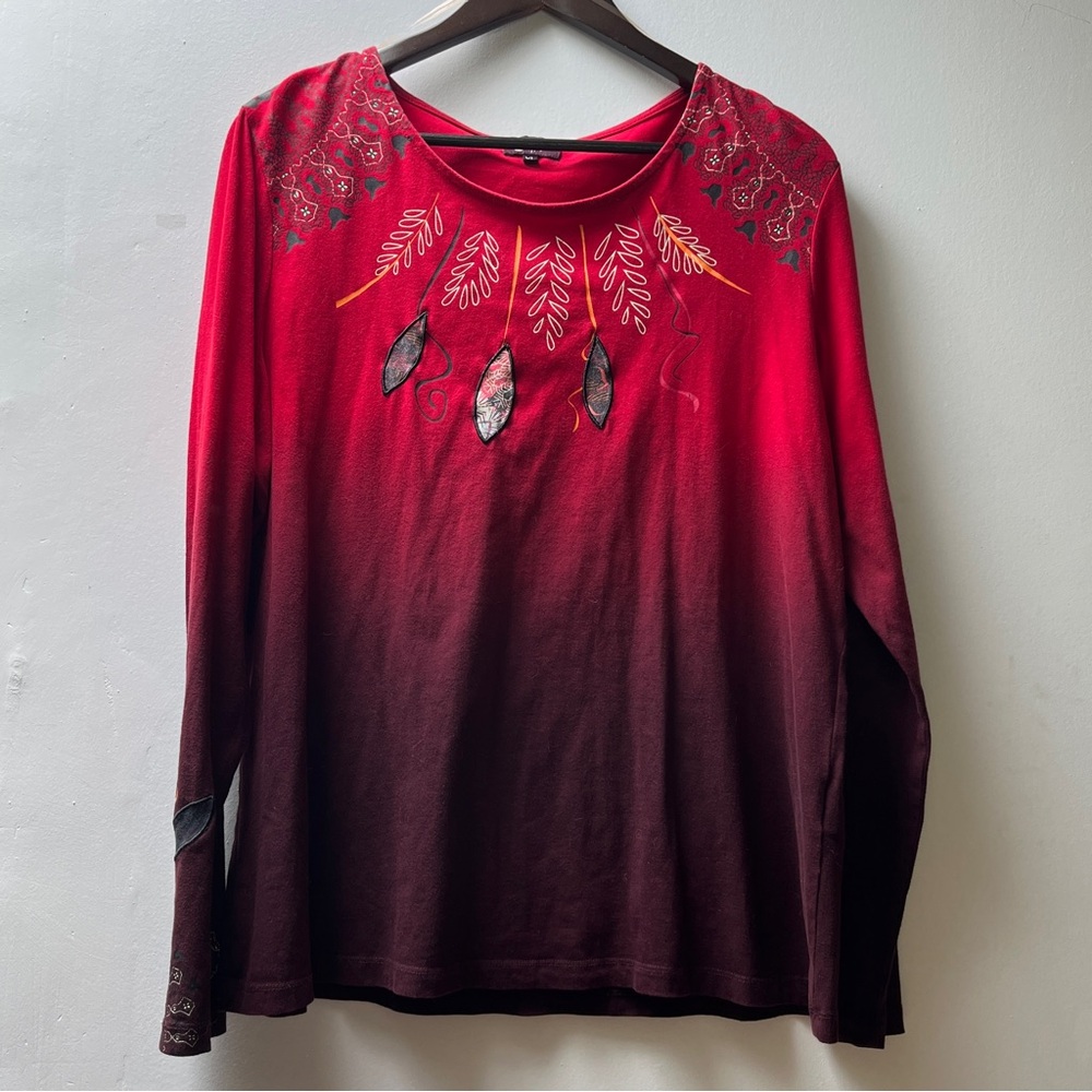 Celine Red Long Sleeve Top size XL